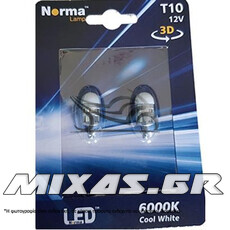 ΛΑΜΠΕΣ NORMA T10 LED 6000K ΣΕΤ 3D