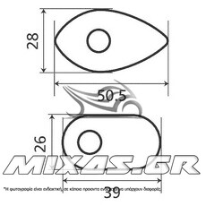 ΤΑΠΕΣ/ΑΝΤΑΠΤΟΡΕΣ ΦΛΑΣ HONDA 50X28MM 39 2TEM