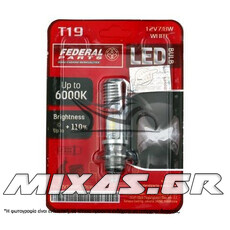 ΛΑΜΠΑ LED 12V T19 LED +110 6000K (ASTREA/C50/GLX) ΛΕΥΚΗ FEDERAL