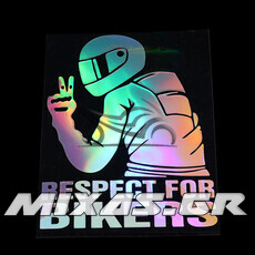 ΑΥΤΟΚΟΛΛΗΤΟ ΟΛΟΓΡΑΦΙΚΟ RESPECT FOR BIKERS 15X11cm ROC