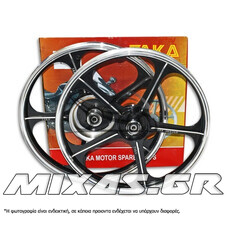 ΤΡΟΧΟΙ ΕΜΠΡΟΣ+ΠΙΣΩ ΑΛΟΥΜΙΝΙΟΥ YAMAHA CRYPTON-X 135/T 110 ΣΕΤ ΜΑΥΡΟΙ ROC