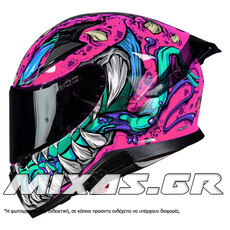 ΚΡΑΝΟΣ PILOT SNAKE SV REPTILE-X ΚΛΕΙΣΤΟ (FULLFACE) ΦΟΥΞΙΑ + ΦΙΜΕ ΖΕΛΑΤΙΝΑ