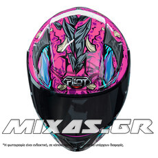 ΚΡΑΝΟΣ PILOT SNAKE SV REPTILE-X ΚΛΕΙΣΤΟ (FULLFACE) ΦΟΥΞΙΑ + ΦΙΜΕ ΖΕΛΑΤΙΝΑ