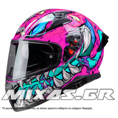 ΚΡΑΝΟΣ PILOT SNAKE SV REPTILE-X ΚΛΕΙΣΤΟ (FULLFACE) ΦΟΥΞΙΑ + ΦΙΜΕ ΖΕΛΑΤΙΝΑ