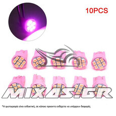 ΛΑΜΠΑ T10 (8 LED) 12V5W ΦΟΥΞΙΑ ROC