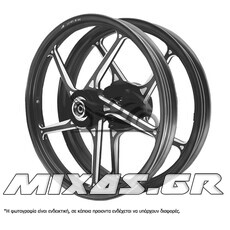 ΤΡΟΧΟΙ ΕΜΠΡΟΣ+ΠΙΣΩ ΑΛΟΥΜΙΝΙΟΥ YAMAHA CRYPTON-X 135/T 110 ΣΕΤ ΜΑΥΡΟΙ AJI RACING