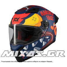 ΚΡΑΝΟΣ AXXIS ΚΛΕΙΣΤΟ (FULLFACE) FENIX ECE 22.6 ANGRY FACE C5 ΜΑΥΡΟ/ΚΟΚΚΙΝΟ ΜΑΤ