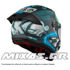 ΚΡΑΝΟΣ AXXIS ΚΛΕΙΣΤΟ (FULLFACE) FENIX ECE 22.6 ANGRY FACE C7 ΜΑΥΡΟ/ΜΠΛΕ ΜΑΤ