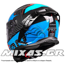 ΚΡΑΝΟΣ PILOT CORSAIR SV ON  (FULLFACE) ΜΑΥΡΟ/ΜΠΛΕ/ΚΟΚΚΙΝΟ + PINLOCK