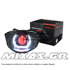 ΦΑΝΑΡΙ ΕΜΠΡΟΣ YAMAHA CRYPTON-X 135 LΕD ANGEL EYES 3D ΦΙΜΕ ΛΕΥΚΟ HYPER-X