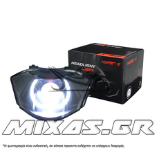 ΦΑΝΑΡΙ ΕΜΠΡΟΣ YAMAHA CRYPTON-X 135 LΕD ANGEL EYES 3D ΦΙΜΕ ΛΕΥΚΟ HYPER-X