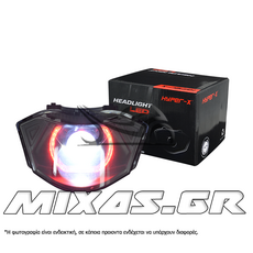 ΦΑΝΑΡΙ ΕΜΠΡΟΣ YAMAHA CRYPTON-X 135 LΕD ANGEL EYES 3D ΦΙΜΕ ΚΟΚΚΙΝΟ HYPER-X