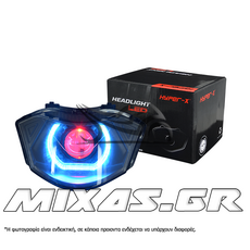ΦΑΝΑΡΙ ΕΜΠΡΟΣ YAMAHA CRYPTON-X 135 LΕD ANGEL EYES 3D ΦΙΜΕ ΜΠΛΕ HYPER-X