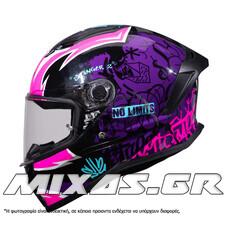 ΚΡΑΝΟΣ MT ΚΛΕΙΣΤΟ (FULLFACE) STINGER 2 ECE 22.06 TAGGER B8 ΜΑΥΡΟ/ΜΩΒ