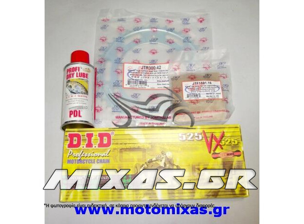 ΑΛΥΣΙΔΟΓΡΑΝΑΖΟ JT-DID YAMAHA TDM-900 (02) (16-42) (525) VXGB ΜΕ ΧΡΥΣΗ ΑΛΥΣΙΔΑ