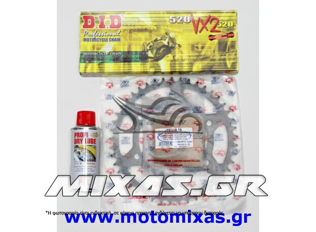 ΑΛΥΣΙΔΟΓΡΑΝΑΖΟ JT-DID YAMAHA XT-660R/X (04) (15-45) (520) ΜΕ ΧΡΥΣΗ ΑΛΥΣΙΔΑ