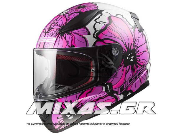 ΚΡΑΝΟΣ LS2 FF353.2 RAPID POPPIES ΚΛΕΙΣΤΟ ΡΟΖ