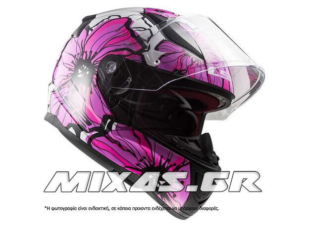 ΚΡΑΝΟΣ LS2 FF353.2 RAPID POPPIES ΚΛΕΙΣΤΟ ΡΟΖ