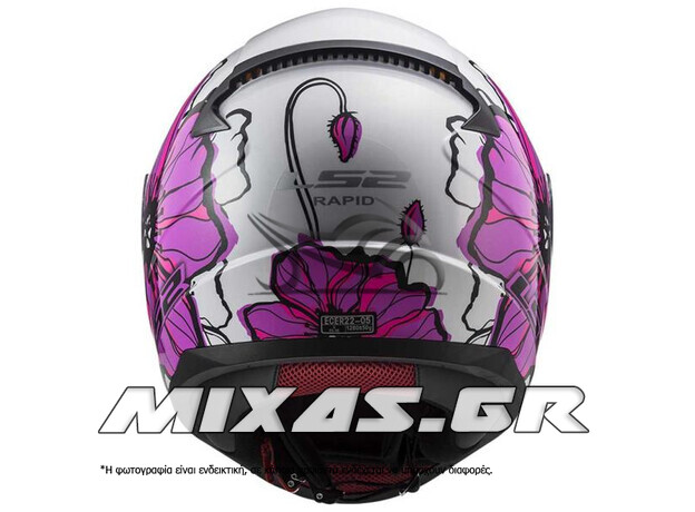 ΚΡΑΝΟΣ LS2 FF353.2 RAPID POPPIES ΚΛΕΙΣΤΟ ΡΟΖ