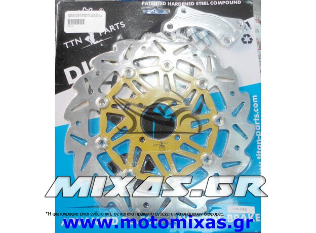 ΔΙΣΚΟΠΛΑΚΑ ΕΜΠΡΟΣ YAMAHA CRYPTON-X 135/105/110/115 ΧΡΥΣΟ ΚΕΝΤΡΟ ΜΕ ΑΝΤΑΠΤΟΡΑ ΜΑΡΓΑΡΙΤΑ TITAN