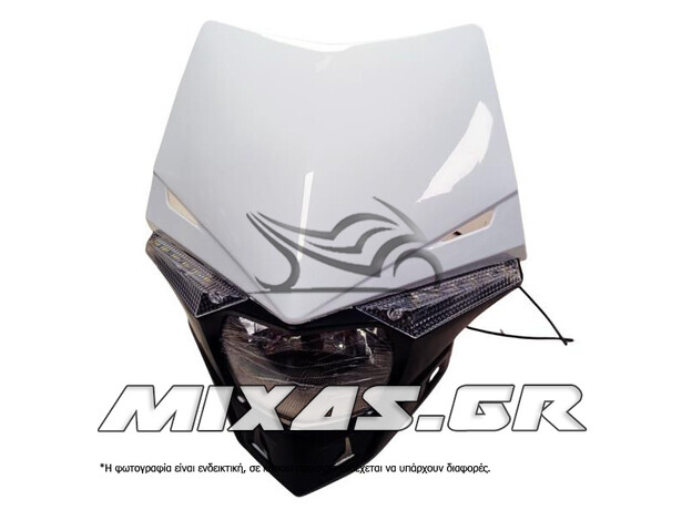 ΜΑΣΚΑ ENDURO ΜΕ ΦΑΝΑΡΙ C5007 ΑΣΠΡΗ ROC