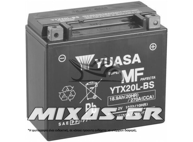 ΜΠΑΤΑΡΙΑ YUASA YTX20L-BS ΜΕ ΥΓΡΑ