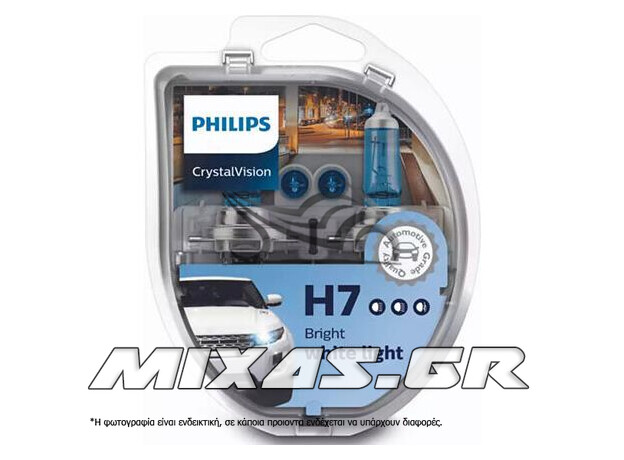 ΛΑΜΠΕΣ PHILIPS H7 CRYSTAL VISION ΣΕΤ