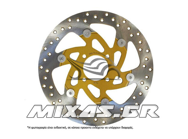 ΔΙΣΚΟΠΛΑΚΑ ΕΜΠΡΟΣ YAMAHA CRYPTON-X 135/105/110/115 (OVERSIZE ΜΕ ΑΝΤΑΠΤΟΡΑ) ΧΡΥΣΗ TOKAHI
