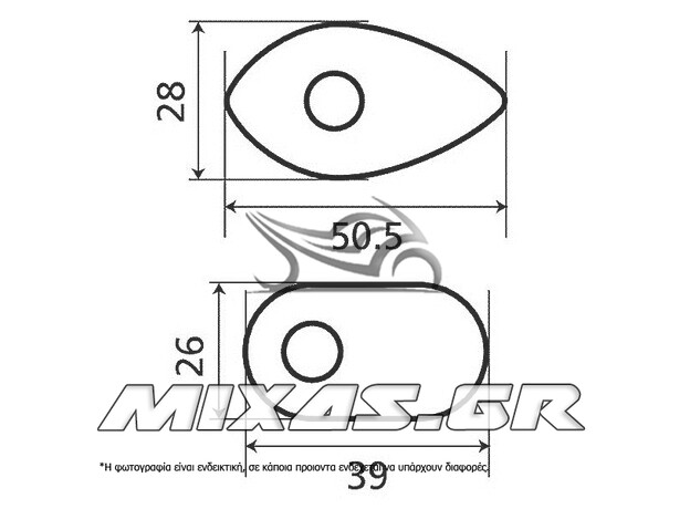 ΤΑΠΕΣ/ΑΝΤΑΠΤΟΡΕΣ ΦΛΑΣ HONDA 50X28MM 39 2TEM