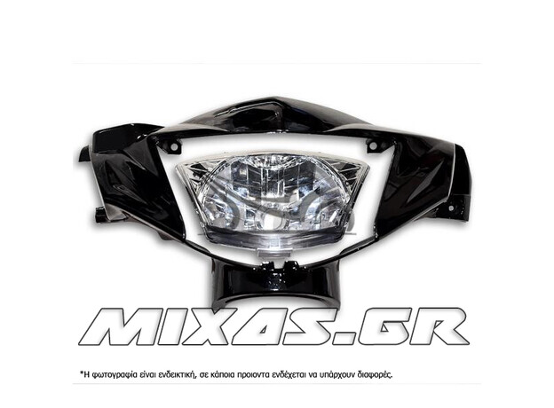 ΜΑΣΚΑ ΦΑΝΟΥ + ΦΑΝΑΡΙ YAMAHA CRYPTON-X 135 (ΠΡΟΣΑΡΜΟΓΗΣ) ΜΑΥΡΗ ROC