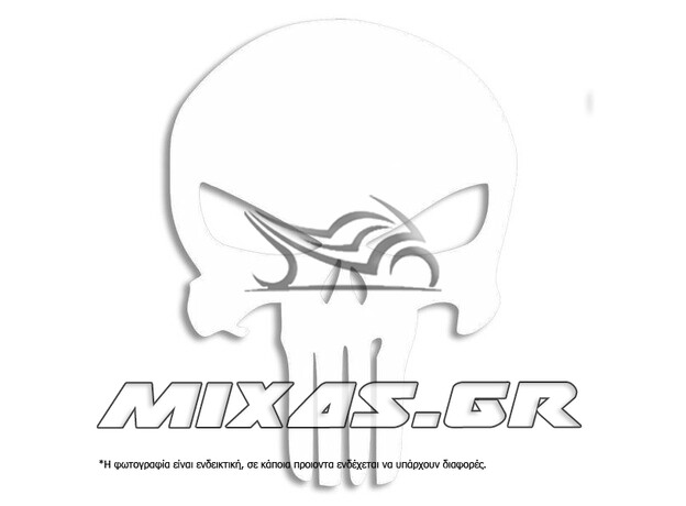 ΑΥΤΟΚΟΛΛΗΤΟ PUNISHER LOGO 9,2cmx7cm ΑΣΠΡΟ