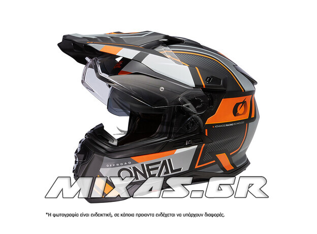 ΚΡΑΝΟΣ O'NEAL ΚΛΕΙΣΤΟ (MOTOCROSS) DSRS SQUARE V.23 ΜΑΥΡΟ/ΓΚΡΙ/ΠΟΡΤΟΚΑΛΙ