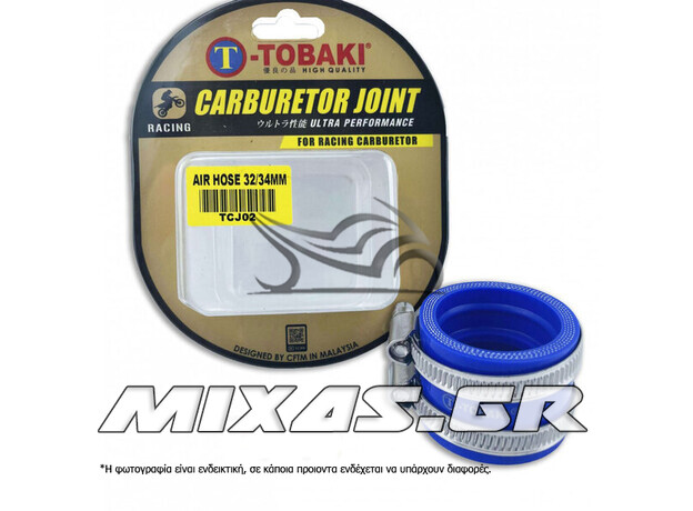 ΕΙΣΑΓΩΓΗ ΚΟΛΑΡΟ ΚΑΡΜΠΥΡΑΤΕΡ 32/34MM RACING T-TOBAKI ΜΠΛΕ ΤΡΥΠΑ-ΤΡΥΠΑ