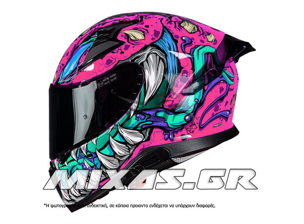 ΚΡΑΝΟΣ PILOT SNAKE SV REPTILE-X ΚΛΕΙΣΤΟ (FULLFACE) ΦΟΥΞΙΑ + ΦΙΜΕ ΖΕΛΑΤΙΝΑ