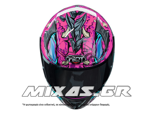 ΚΡΑΝΟΣ PILOT SNAKE SV REPTILE-X ΚΛΕΙΣΤΟ (FULLFACE) ΦΟΥΞΙΑ + ΦΙΜΕ ΖΕΛΑΤΙΝΑ