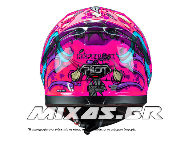 ΚΡΑΝΟΣ PILOT SNAKE SV REPTILE-X ΚΛΕΙΣΤΟ (FULLFACE) ΦΟΥΞΙΑ + ΦΙΜΕ ΖΕΛΑΤΙΝΑ