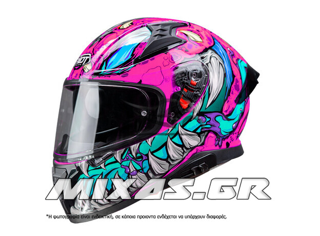 ΚΡΑΝΟΣ PILOT SNAKE SV REPTILE-X ΚΛΕΙΣΤΟ (FULLFACE) ΦΟΥΞΙΑ + ΦΙΜΕ ΖΕΛΑΤΙΝΑ