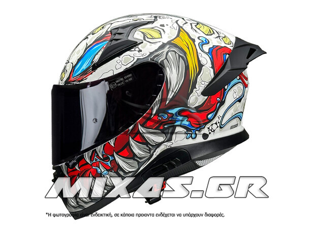 ΚΡΑΝΟΣ PILOT SNAKE SV REPTILE-X ΚΛΕΙΣΤΟ (FULLFACE) ΛΕΥΚΟ + ΦΙΜΕ ΖΕΛΑΤΙΝΑ