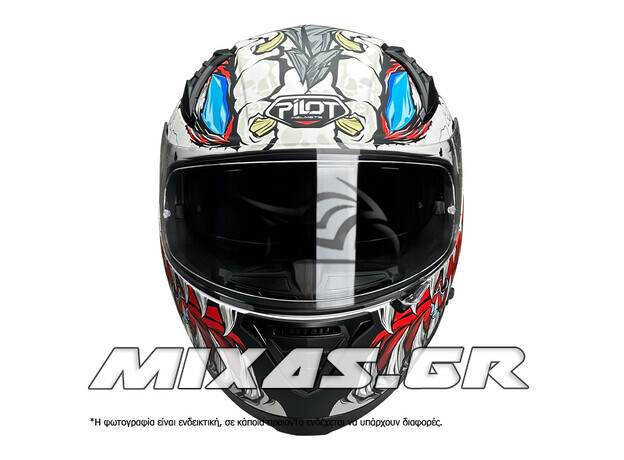 ΚΡΑΝΟΣ PILOT SNAKE SV REPTILE-X ΚΛΕΙΣΤΟ (FULLFACE) ΛΕΥΚΟ + ΦΙΜΕ ΖΕΛΑΤΙΝΑ