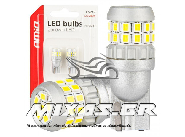 ΛΑΜΠΑ T10 W5W 12V/24V LED CAV-BUS AMIO