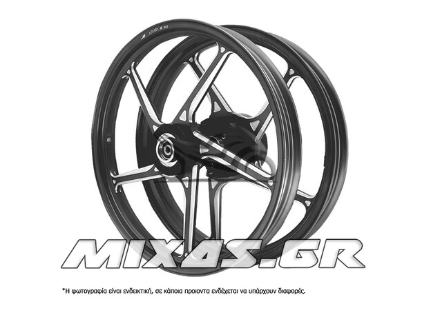 ΤΡΟΧΟΙ ΕΜΠΡΟΣ+ΠΙΣΩ ΑΛΟΥΜΙΝΙΟΥ YAMAHA CRYPTON-X 135/T 110 ΣΕΤ ΜΑΥΡΟΙ AJI RACING