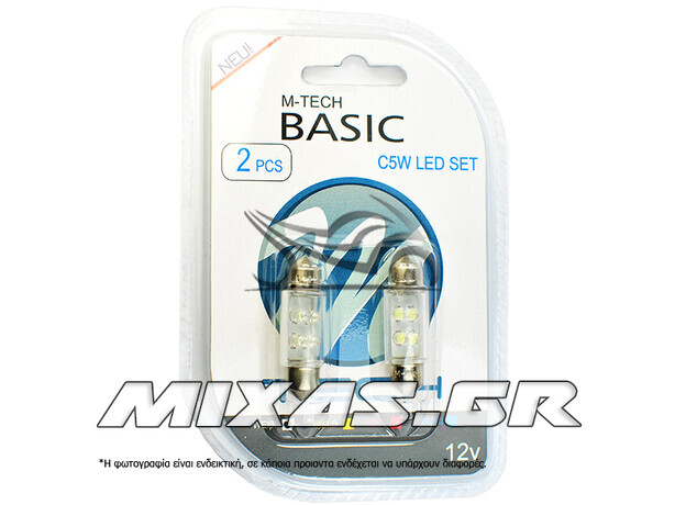 ΛΑΜΠΑ LED C5W/C10W 12V 0.66W LB043W ΜΠΛΑΦΟΝΙΕΡΑΣ M-TECH