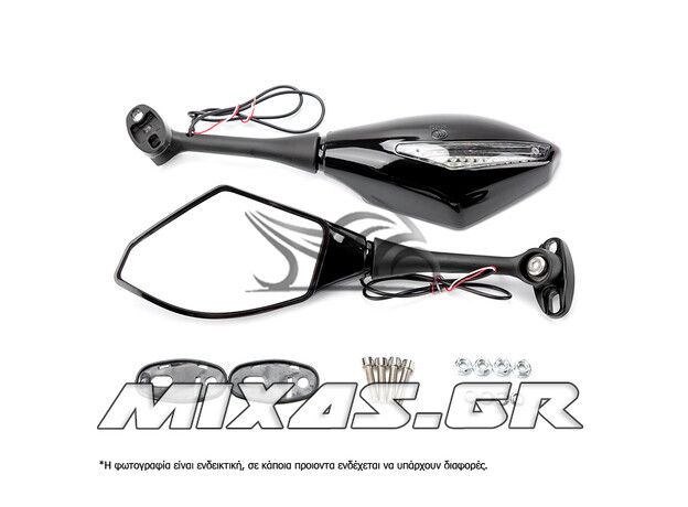ΚΑΘΡΕΠΤΕΣ ΓΙΑ ΦΕΡΙΝΓΚ ΜΕ ΦΛΑΣ HONDA/SUZUKI/KAWASAKI ΜΑΥΡΟΙ ΣΕΤ 2ΤΜΧ MS-PARTS