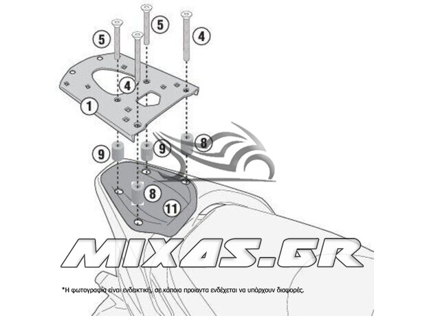 ΣΧΑΡΑ/ΠΛΑΚΑ ΠΡΟΣΑΡΜΟΓΗΣ ΓΙΑ ΒΑΣΗ ΒΑΛΙΤΣΑΣ GIVI SR5616 PIAGGIO BEVERLY 300/310/400 HPE (2021-2025)