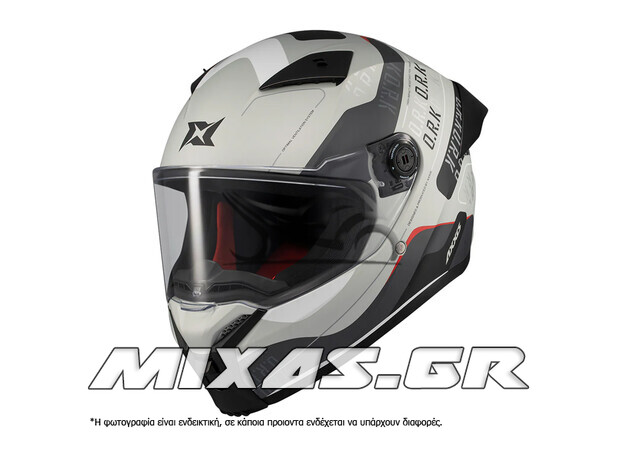 ΚΡΑΝΟΣ AXXIS ΚΛΕΙΣΤΟ (FULLFACE) FENIX ECE 22.6 ORK C2 ΑΣΠΡΟ/ΓΚΡΙ GLOSS