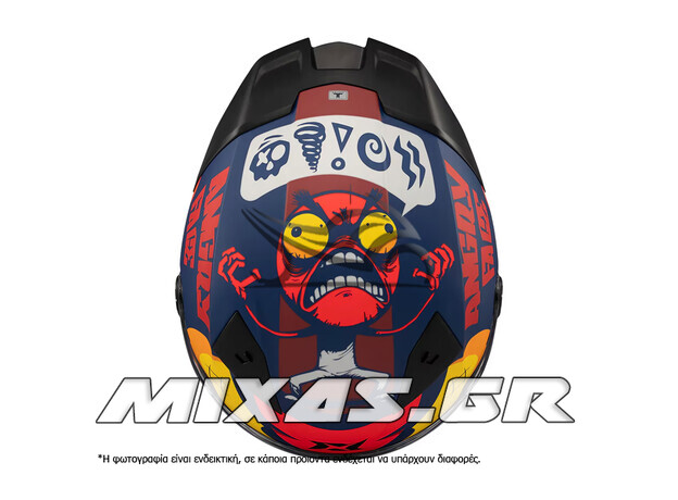 ΚΡΑΝΟΣ AXXIS ΚΛΕΙΣΤΟ (FULLFACE) FENIX ECE 22.6 ANGRY FACE C5 ΜΑΥΡΟ/ΚΟΚΚΙΝΟ ΜΑΤ