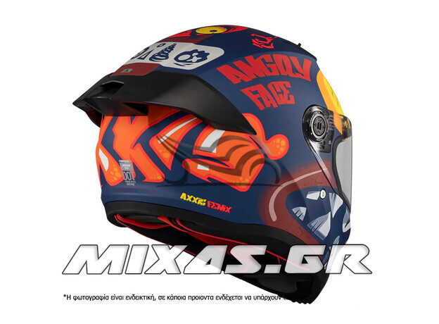 ΚΡΑΝΟΣ AXXIS ΚΛΕΙΣΤΟ (FULLFACE) FENIX ECE 22.6 ANGRY FACE C5 ΜΑΥΡΟ/ΚΟΚΚΙΝΟ ΜΑΤ