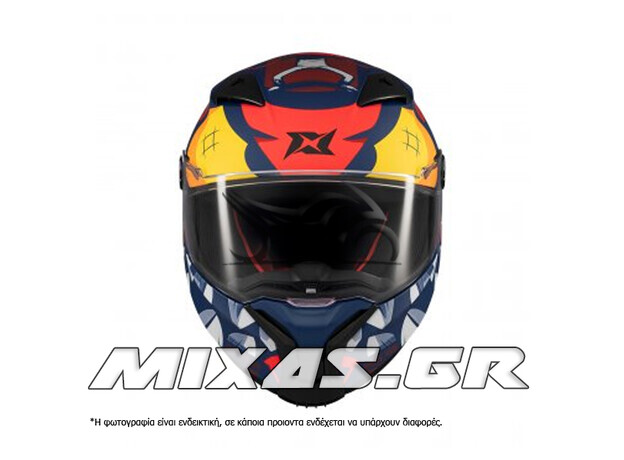 ΚΡΑΝΟΣ AXXIS ΚΛΕΙΣΤΟ (FULLFACE) FENIX ECE 22.6 ANGRY FACE C5 ΜΑΥΡΟ/ΚΟΚΚΙΝΟ ΜΑΤ