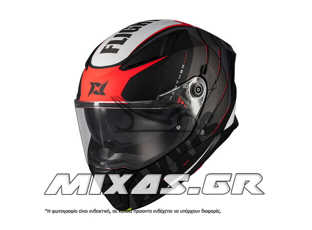 ΚΡΑΝΟΣ AXXIS ΚΛΕΙΣΤΟ (FULLFACE) PANTHER SV ECE 22.06 FLIGHT C3 ΜΑΥΡΟ/ΚΟΚΚΙΝΟ MAT