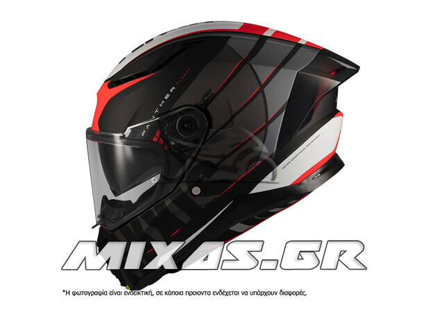 ΚΡΑΝΟΣ AXXIS ΚΛΕΙΣΤΟ (FULLFACE) PANTHER SV ECE 22.06 FLIGHT C3 ΜΑΥΡΟ/ΚΟΚΚΙΝΟ MAT